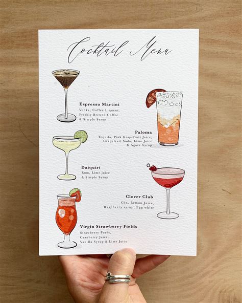 Wedding Drink List Template